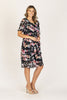 Printed Layered Chiffon Dress with Short Sleeves