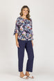 Layered Chiffon Top With 3/4 Sleeve 733