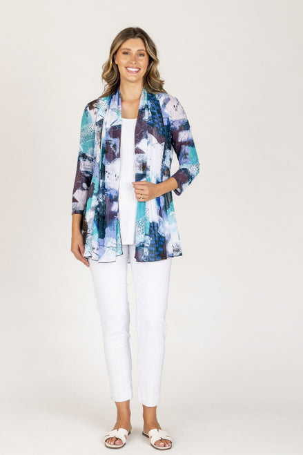 Abstract Printed Mesh Jacket