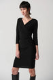 Three-Quarter Sleeve Wrap Dress 1593