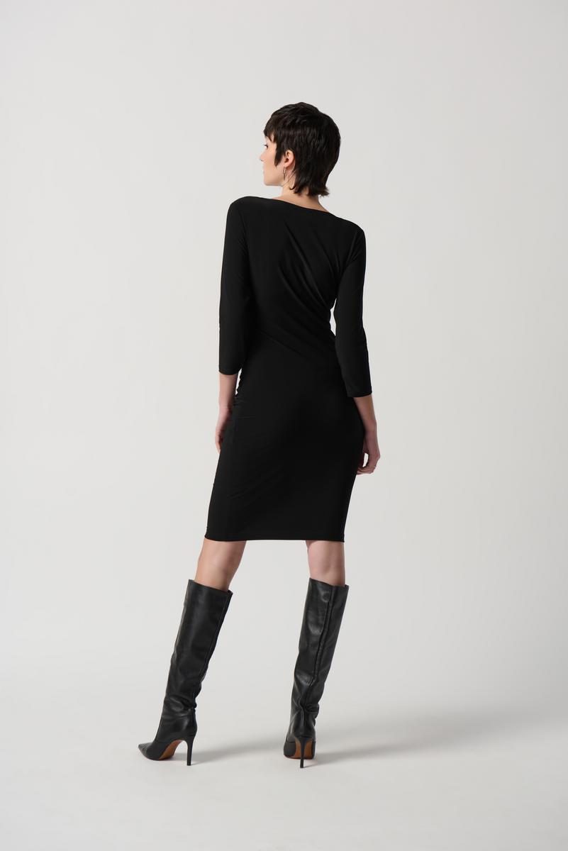 Three-Quarter Sleeve Wrap Dress 1593