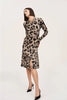Animal Print Wrap Midi Dress
