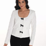 Knit Jacket with Black Bow Detail 684