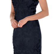 Cornelli Embroidered Cocktail Dress with Cap Sleeves 839