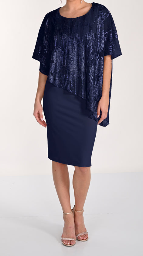 Bodycon Dress with Abstract Printed Overlay  795